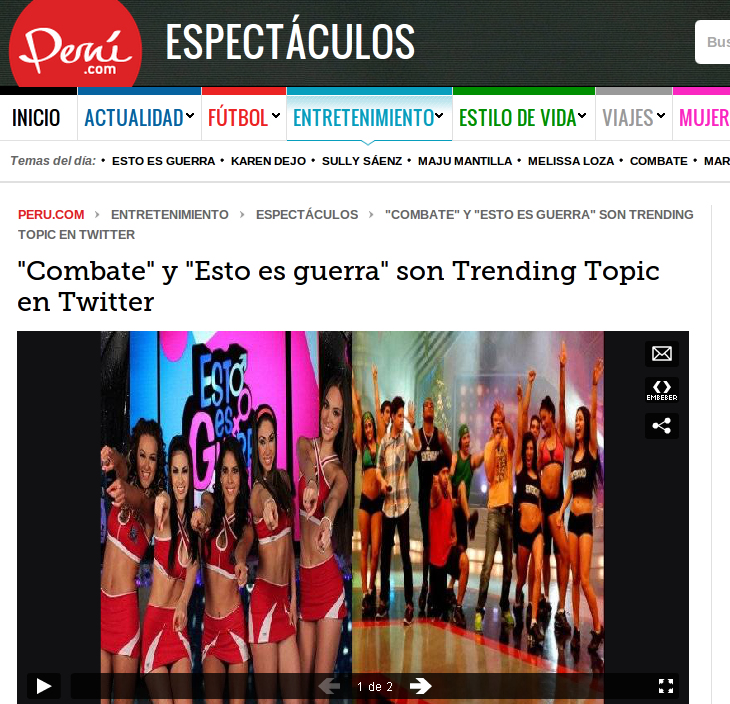 Combate es trending topic, señala Peru.com